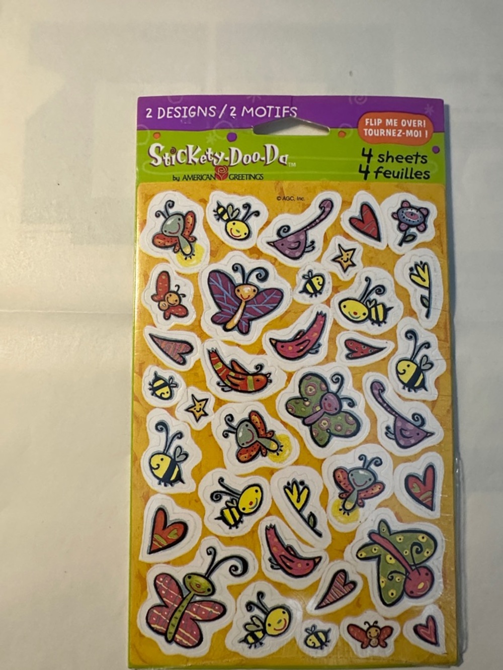 Stickety-Doo-Da Cute Bird, 2 Butterfly & Bee Sticker Sheets, 2 Frog and Friends